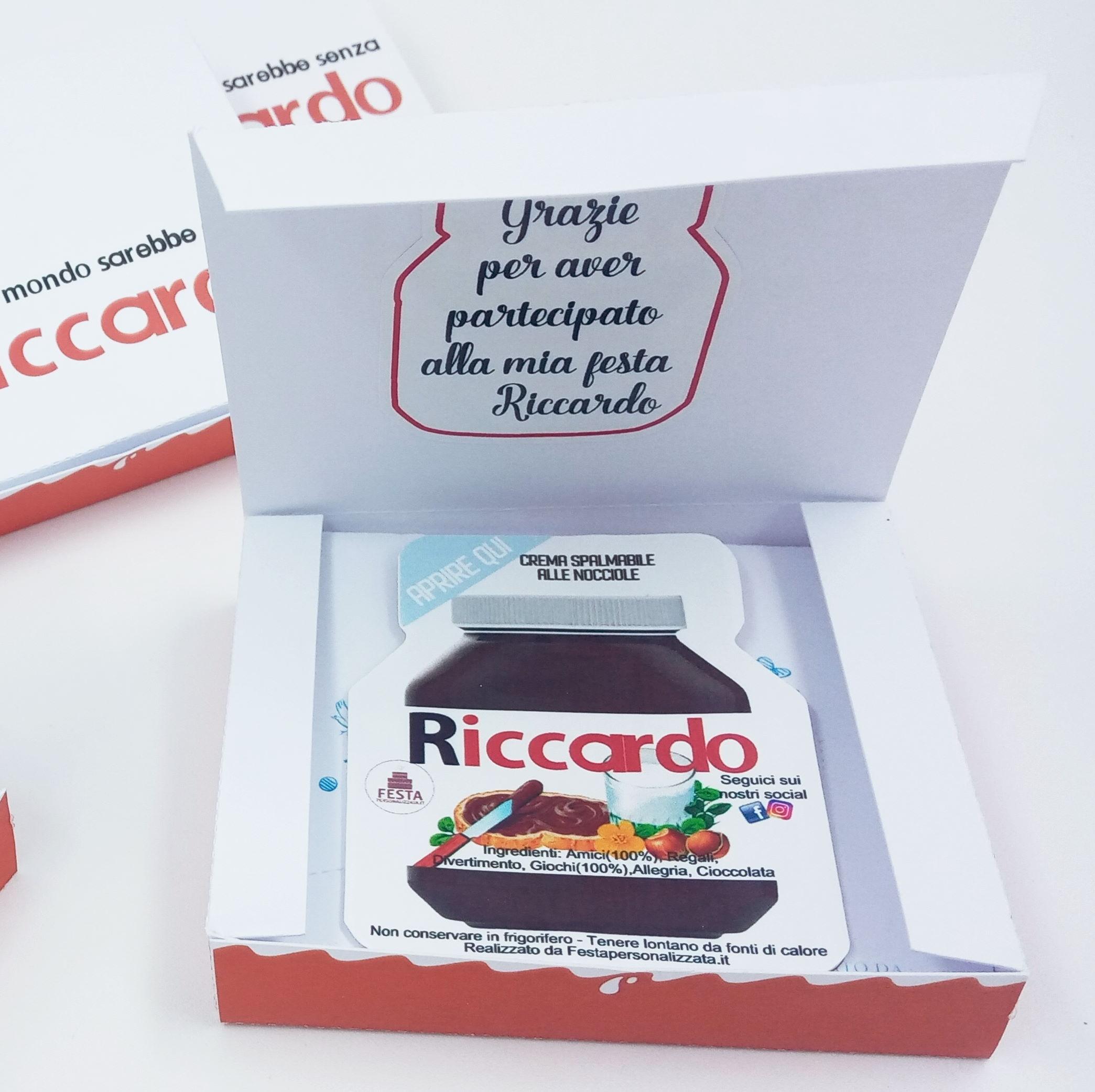 Riccardo nutella Scatola Personalizzata con Nutella in Vaschetta da 15gr. - immagine 1