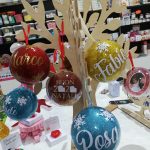 Palla di Natale personalizzata con stampa o/e glitter 10cm diametro in plastica