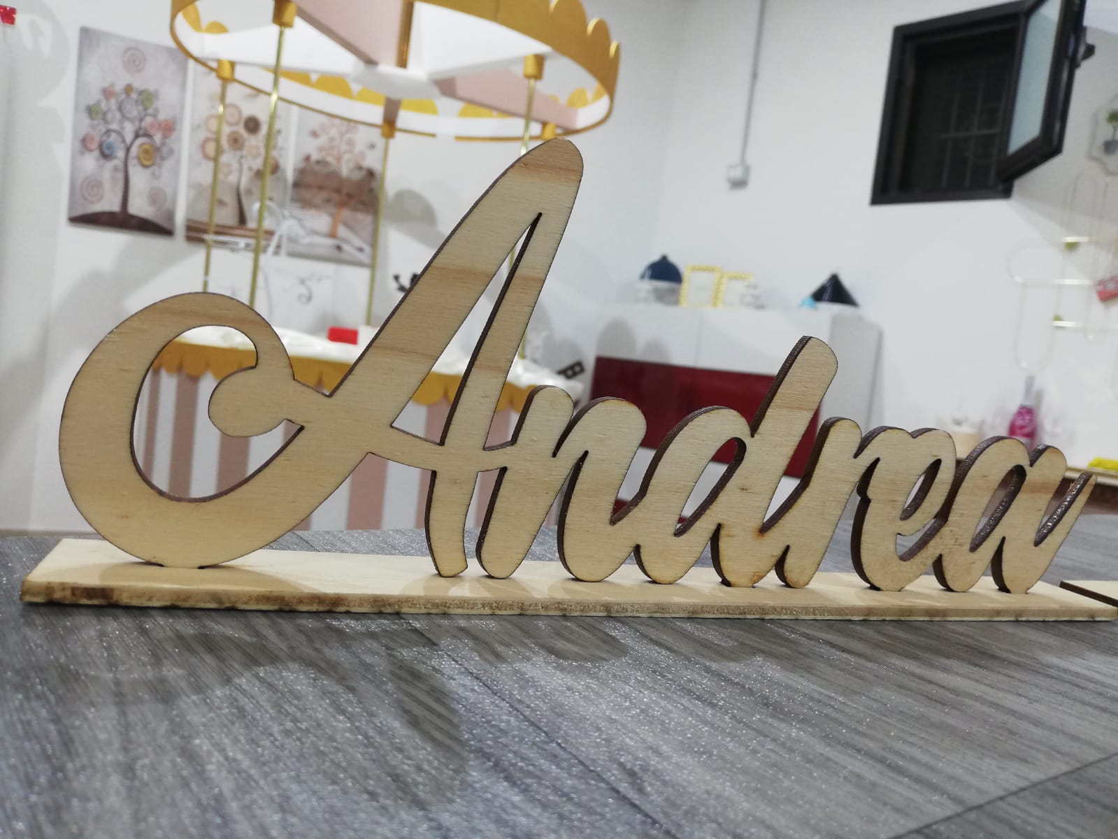 Nome Personalizzato In Legno Da Tavolo O Parete - Decorazione Unica Per Casa - Foto 3