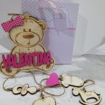 Orsetto Nascita in Legno con pendenti personalizzabili