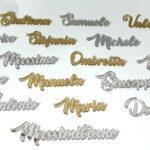 Nomi segnaposto in Plexiglass Oro, Argento, Rose Gold o Bianco 9x3cm circa