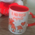 Tazza personalizzata con manico a Cuore rosso da 33cl con foto o scritta personalizzata