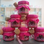 Vasetto di Miele da 25gr. personalizzato e tiramiele in legno