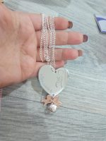 Collana Chiama Angeli placcata argento con ciondolo personalizzabile in plexiglass color argento - immagine 6