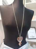 Collana Chiama Angeli placcata argento con ciondolo personalizzabile in plexiglass color argento - immagine 3