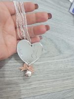 Collana Chiama Angeli placcata argento con ciondolo personalizzabile in plexiglass color argento - immagine 5