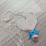 Collana Chiama Angeli placcata argento con ciondolo personalizzabile in plexiglass color argento