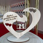 Cuore in Legno Personalizzato con Bimbi sull'altalena