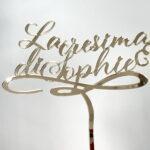 Topper in Plexiglass Oro Argento Rose-Gold per torte da 16x13cm.