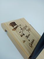 Portacellulare Festa del Papà Personalizzato in Legno 13x8cm - immagine 2
