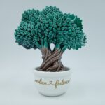 GIOIE DI PUGLIA - Albero di Ulivo Pugliese in ceramica di Grottaglie personalizzato con nomi altezza 18cm