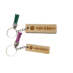 Portachiavi personalizzato in legno Codice >Spotify<