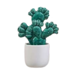 GIOIE DI PUGLIA - Pianta Fico d'India in Ceramica Pugliese altezza 12cm - immagine 2