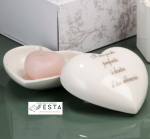 Scatola Cassetto con Cuore Capodimonte e Fiore 20x15x7cm - Cherry and Peach - immagine 5