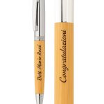 Penna a Sfera Personalizzabile in Legno con Custodia con Incisione