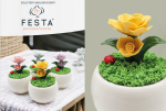 Pianta Roseto in Porcellana Vaso Tondo – Eleganza per i tuoi eventi