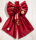 Fiocco Natalizio in Velluto Rosso con Decorazioni – Linea Cherry and Peach | 3 Misure Disponibili | Elegante & Scenografico - immagine 2