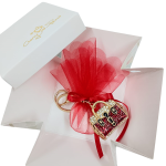 Portachiavi borsetta Laurea - Cherry and Peach 2026 quadrato trasparente