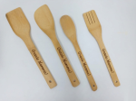 Utensili da Cucina in Legno Incisi Personalizzati – Cucchiai e Forchetta Decorativi 28 cm - immagine 2