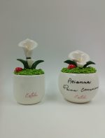 Bomboniera Piantina in Ceramica "Calla" con Coccinella Portafortuna Personalizzabile - immagine 8