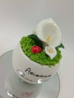 Bomboniera Piantina in Ceramica "Calla" con Coccinella Portafortuna Personalizzabile - immagine 5