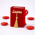 Bomboniera Libro con confetti per Laurea con nappina e scritta oro ( 5,5 x 8 cm ) - immagine 11