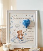 Quadro nascita con palloncino ceramica 2 Gabriele